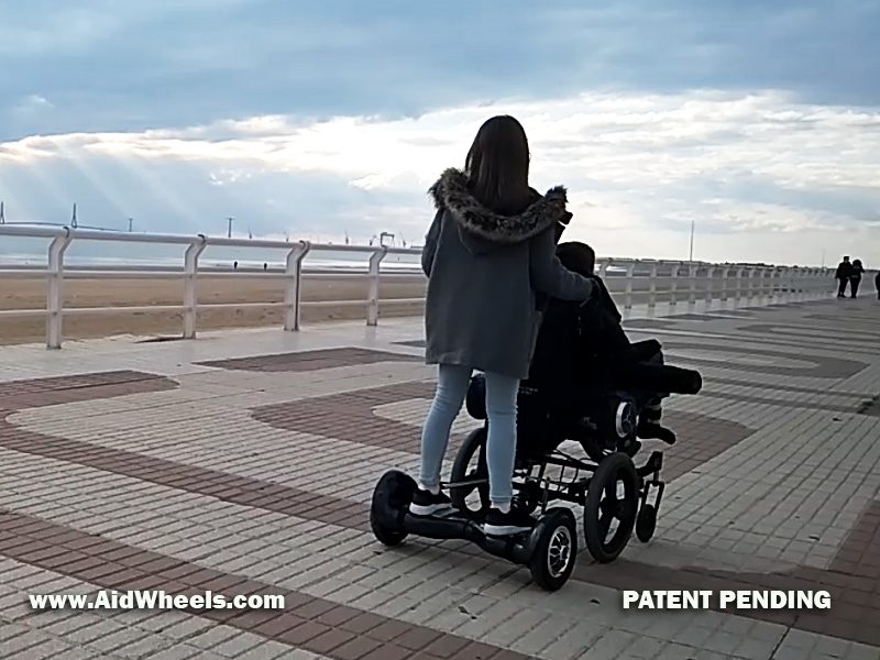 wheelchair hoverboard strolling