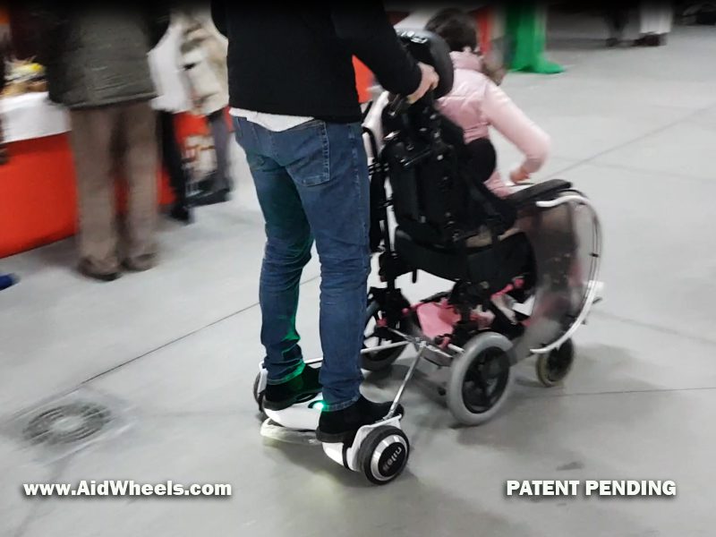 movilidad electrica silla de ruedas con hoverboard aidwheels