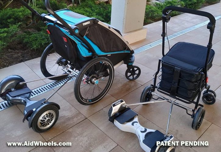 Adaptador de patin electrico hoverboard a silla de ruedas